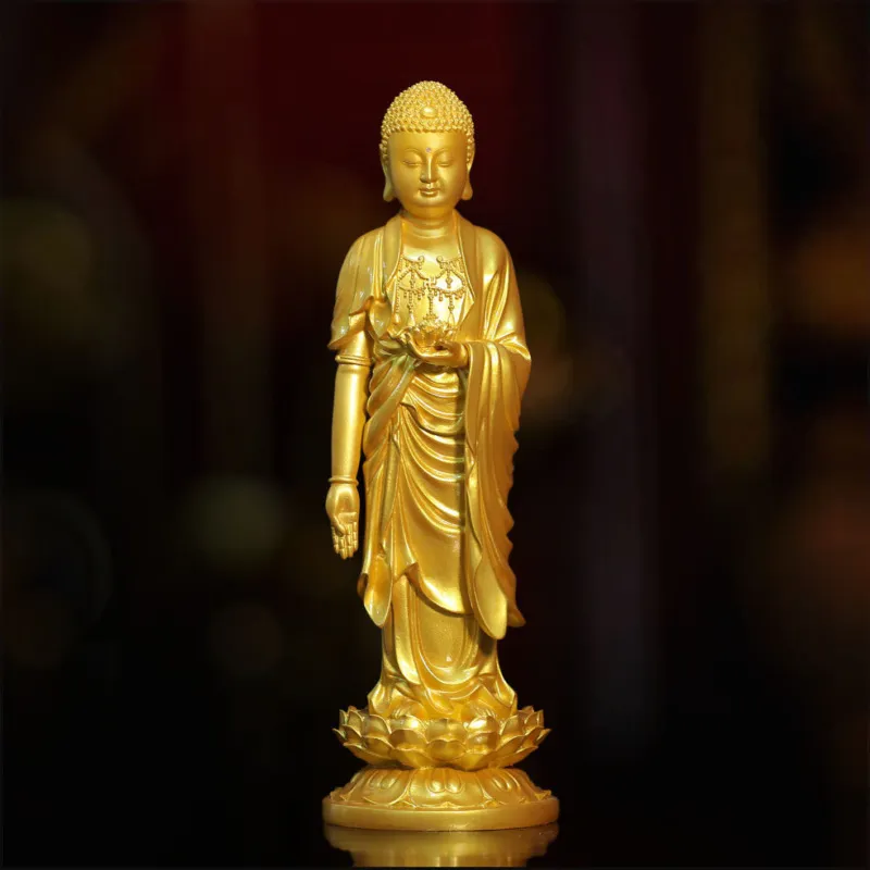 Tượng A Di Đà Tịnh Tông Màu Vàng, Composit ,Cao 48cm