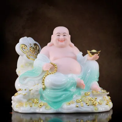 Tượng Di Lặc Bồ Tát Ngồi, Bằng Bột Đá Xanh Ngọc, Nhiều Kích Thước