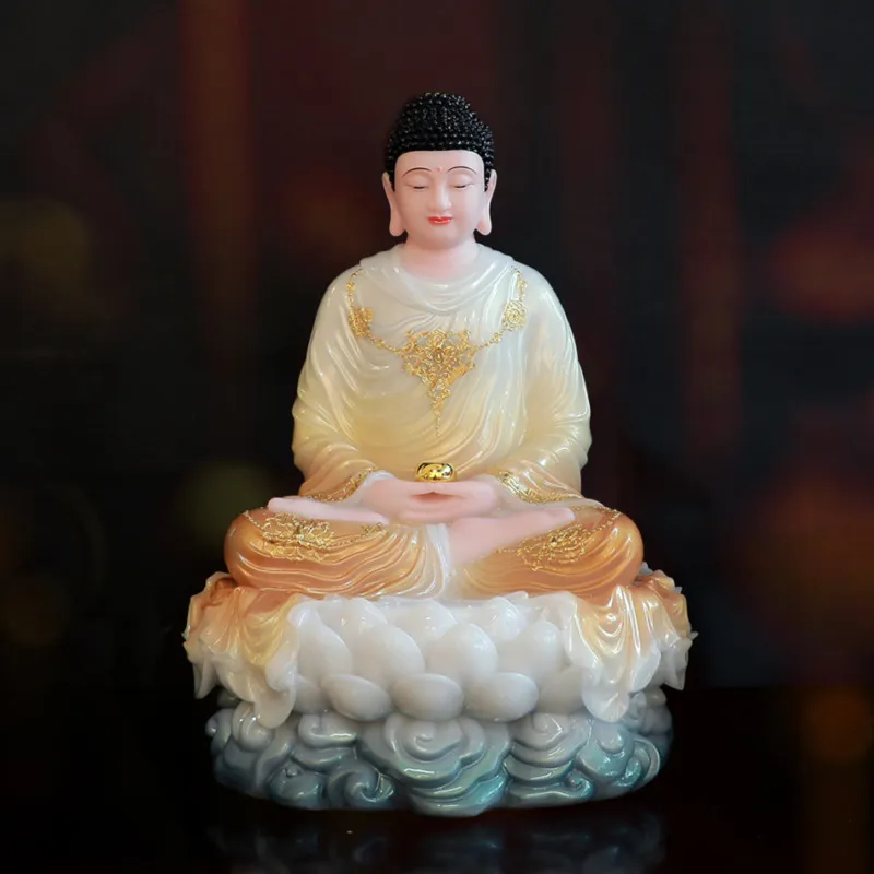 Tượng Phật Thích Ca Mâu Ni đẹp ngồi bằng bột đá sơn Phú Quý, cao 40-48cm