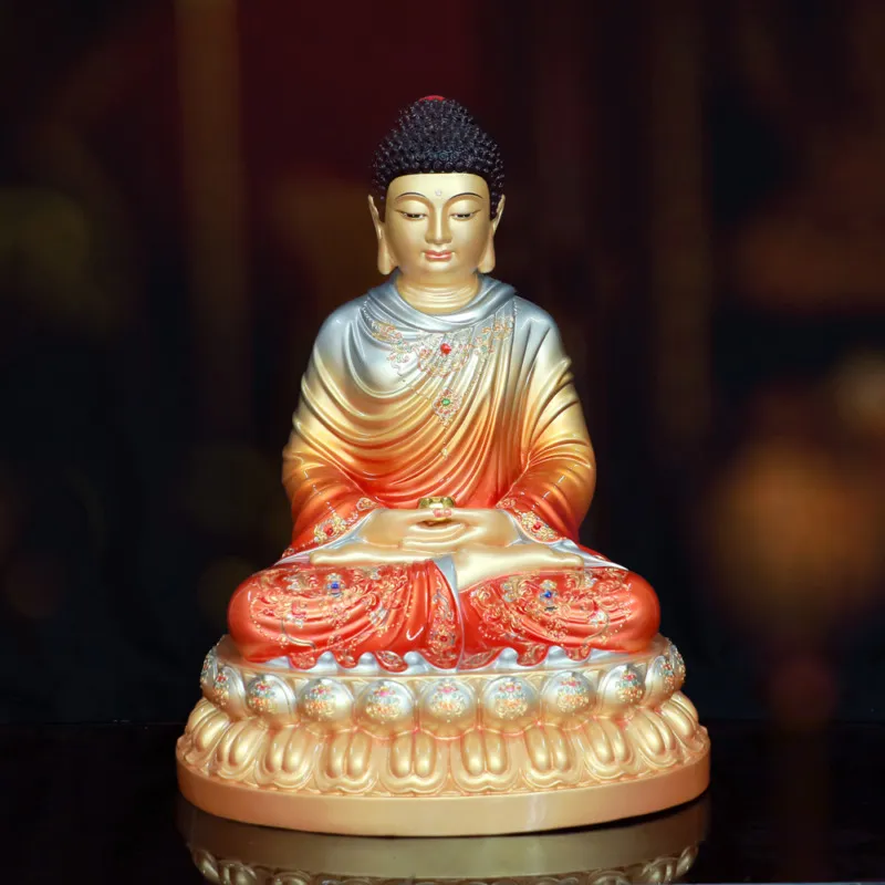 Tượng Thích Ca ngồi tĩnh tâm màu đồng xanh men cổ đẹp cao 40cm