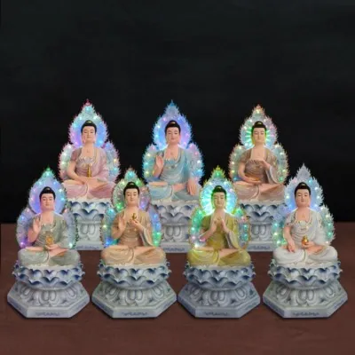 Bộ Tượng Dược Sư Ngồi Đài Sen Cao Cấp | Chất Liệu Composite | Cao 65cm