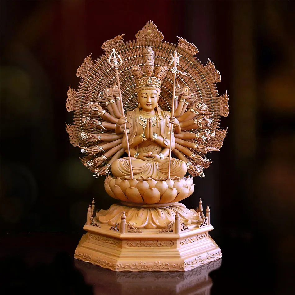 Tượng Nghìn Tay Nghìn Mắt Gỗ Hương Chương Cao 55cm