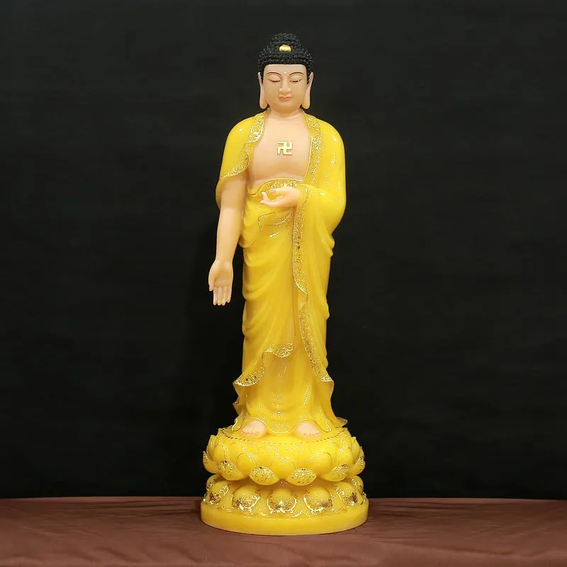 Tượng Phật A Di Đà Đứng Bột Đá Thạch Anh, Cao 90cm