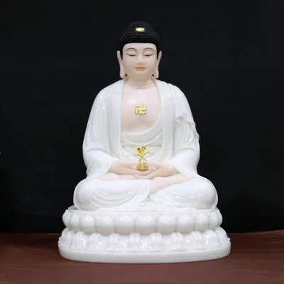 Tượng Dược Sư Lưu Ly, Bằng Bột Đá Trắng, Cao 48cm