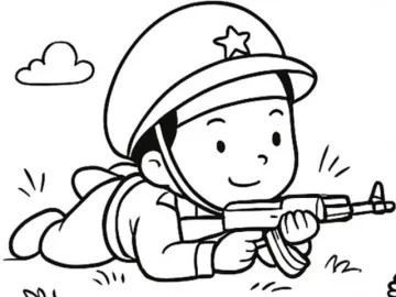 Tranh tô màu chú bộ đội - Một chủ đề ý nghĩa khác cho bé