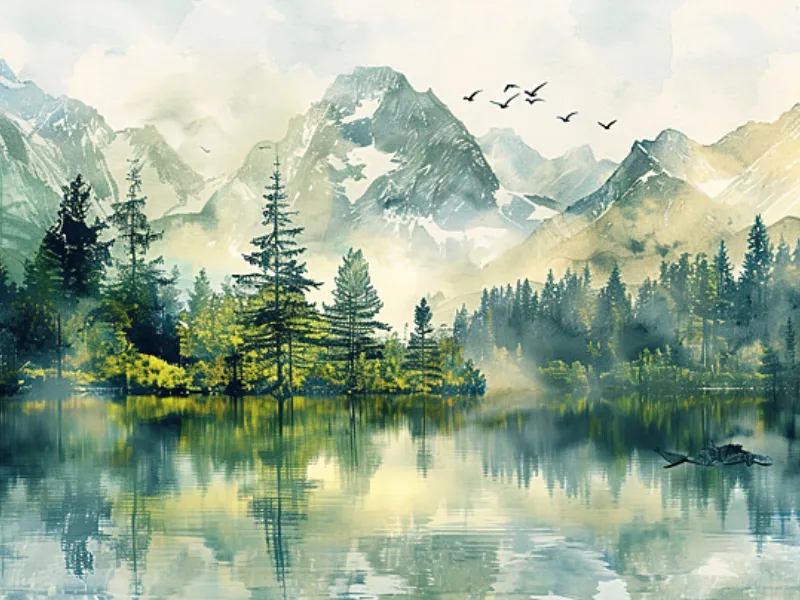 Mẫu thực hành 2: Phong cảnh hoàng hôn trên biển.