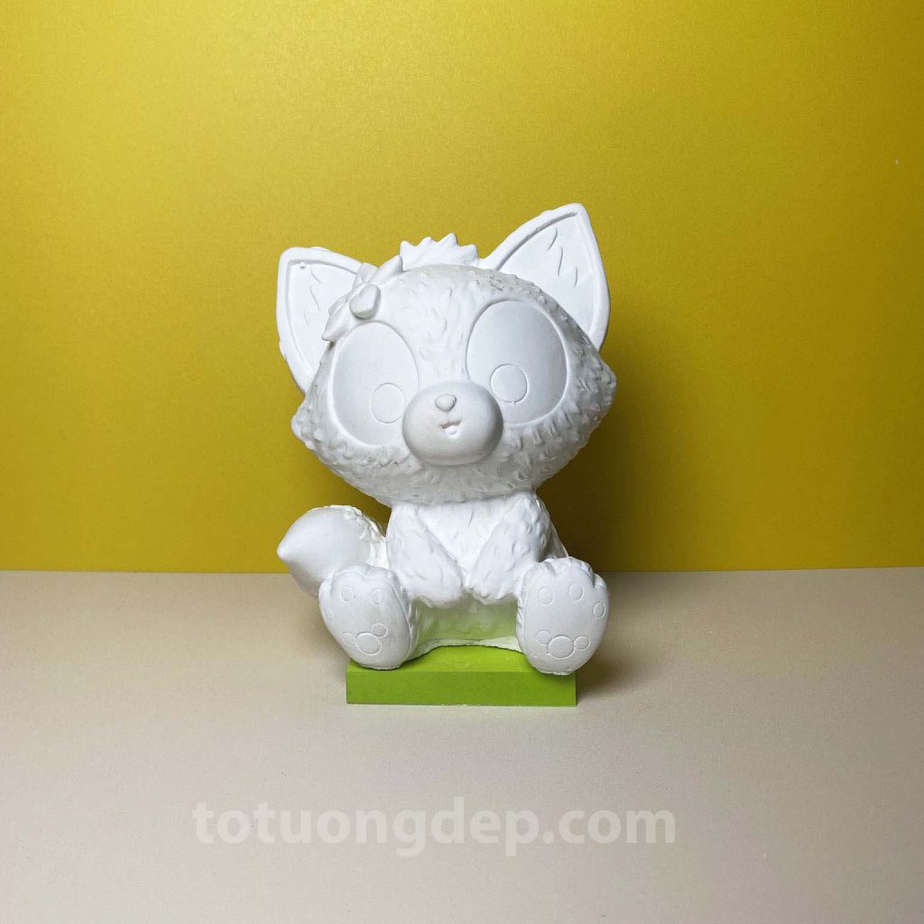 Tượng thạch cao gấu mèo - trước
