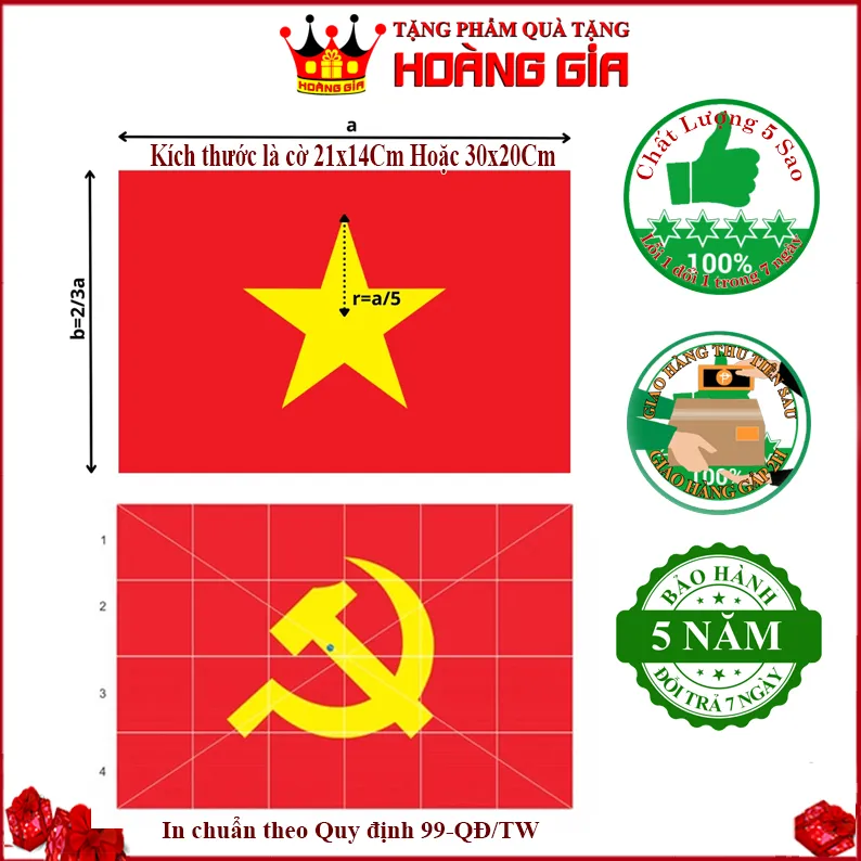 Cờ trang trí bàn làm việc chất liệu vải cao cấp