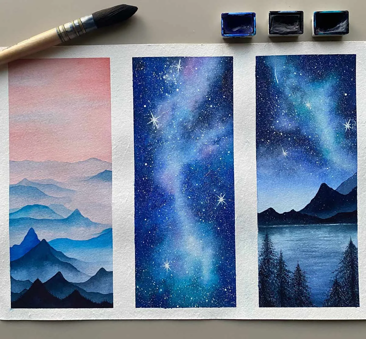 Kỹ thuật vẽ bầu trời mượt mà bằng màu nước cơ bản năm 2026