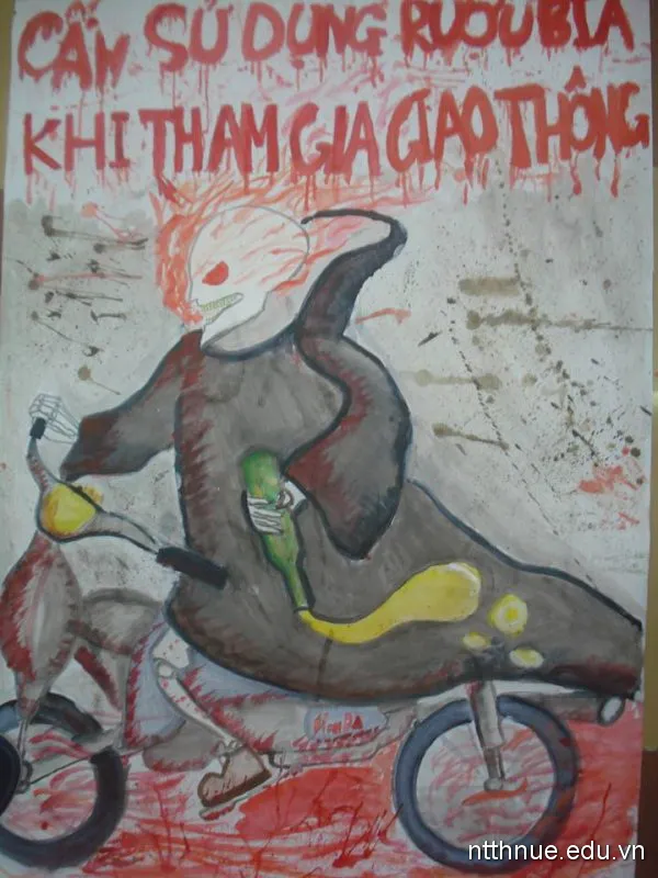 Tranh vẽ cảnh báo không sử dụng rượu bia