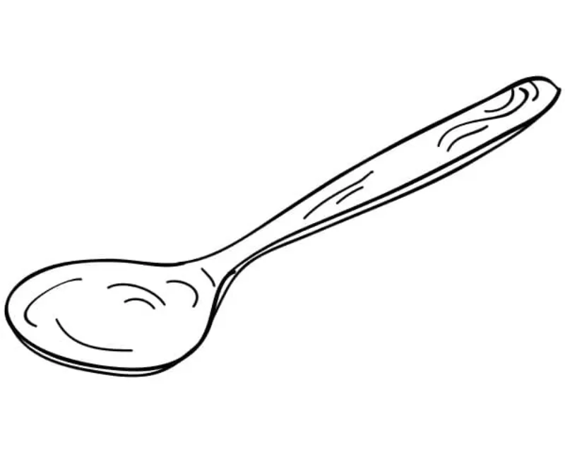 Tranh tô màu chiếc muỗng ăn súp cho bé