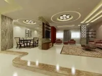 Mẫu trần thạch cao giật 3 cấp kết hợp đèn chùm lộng lẫy