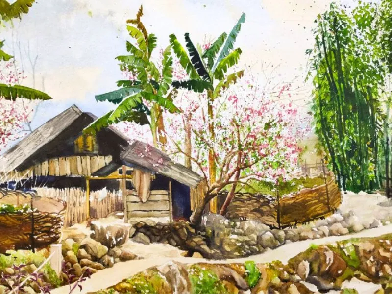 Mẫu thực hành 8: Ngôi nhà nhỏ bên suối.