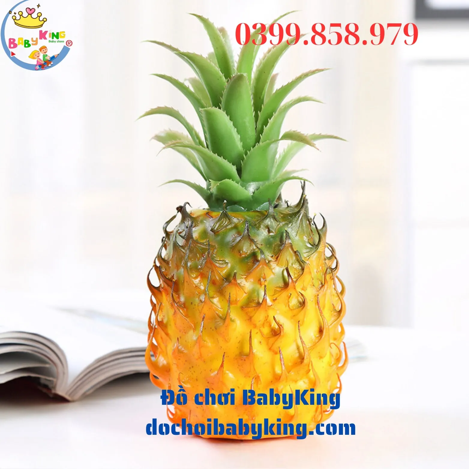 Mô hình trái dứa nhựa với chi tiết từng múi gai chân thực