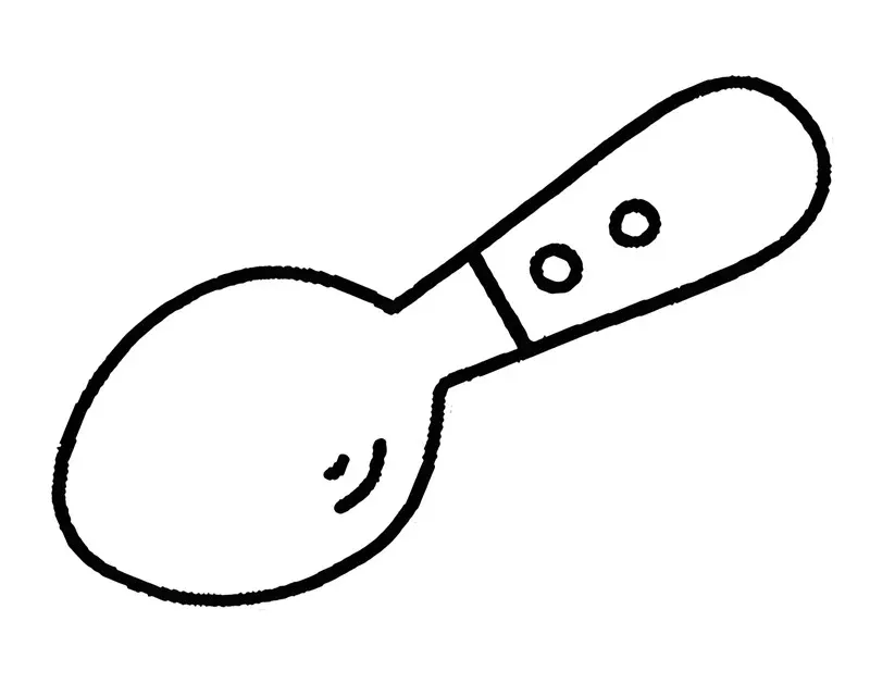 Mẫu tranh tập tô cái thìa và bát ăn