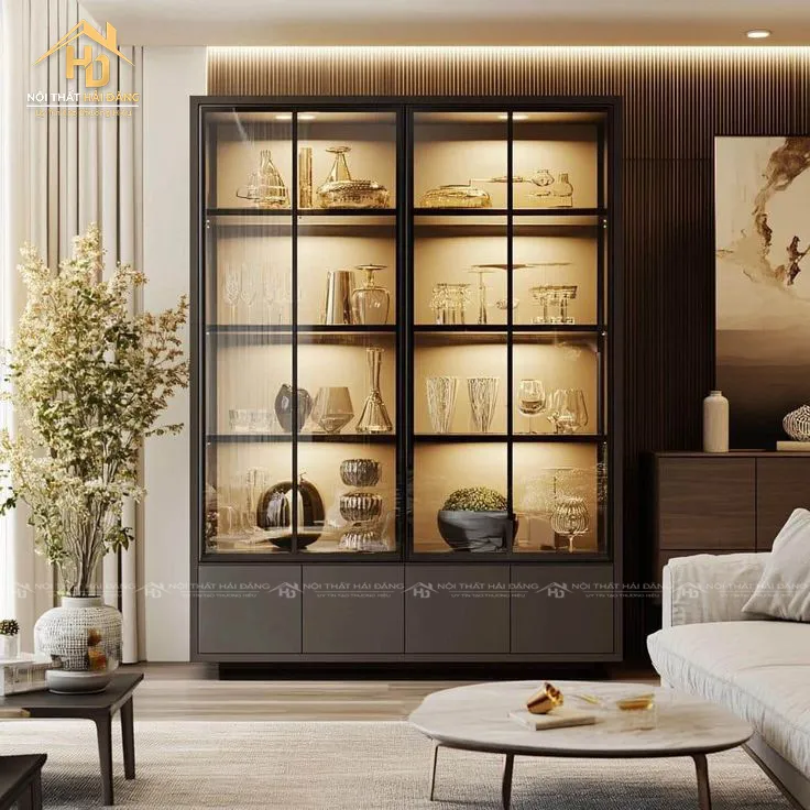 Tủ trưng bày phòng khách hiện đại