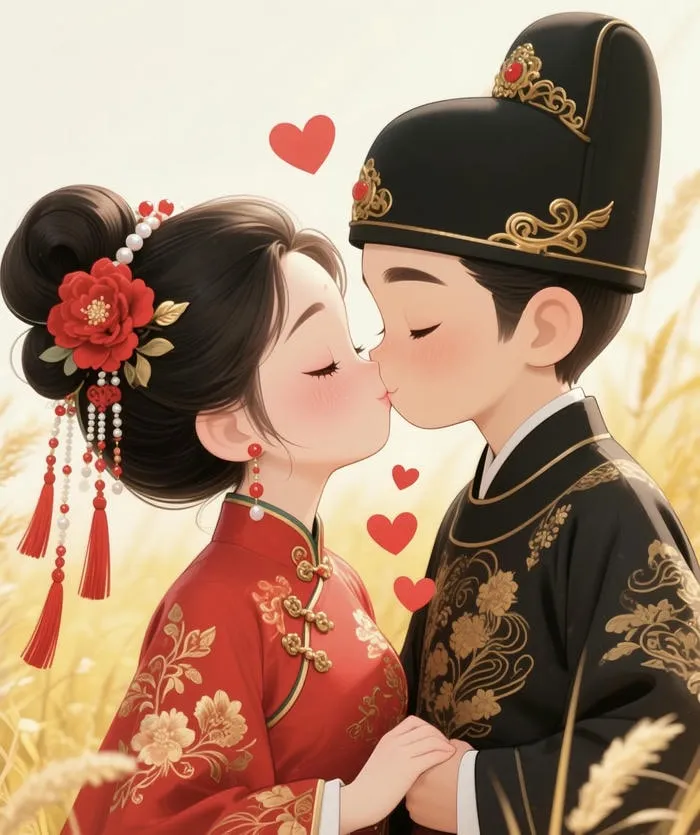 ảnh chibi cô dâu chú rể