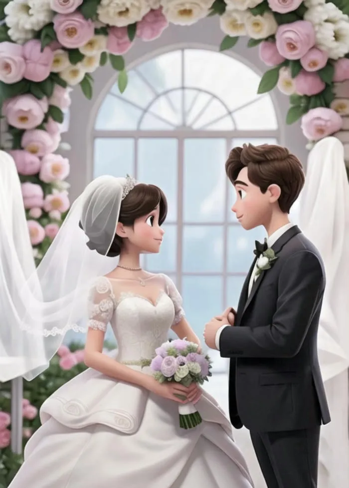 ảnh chibi cưới nhí nhảnh