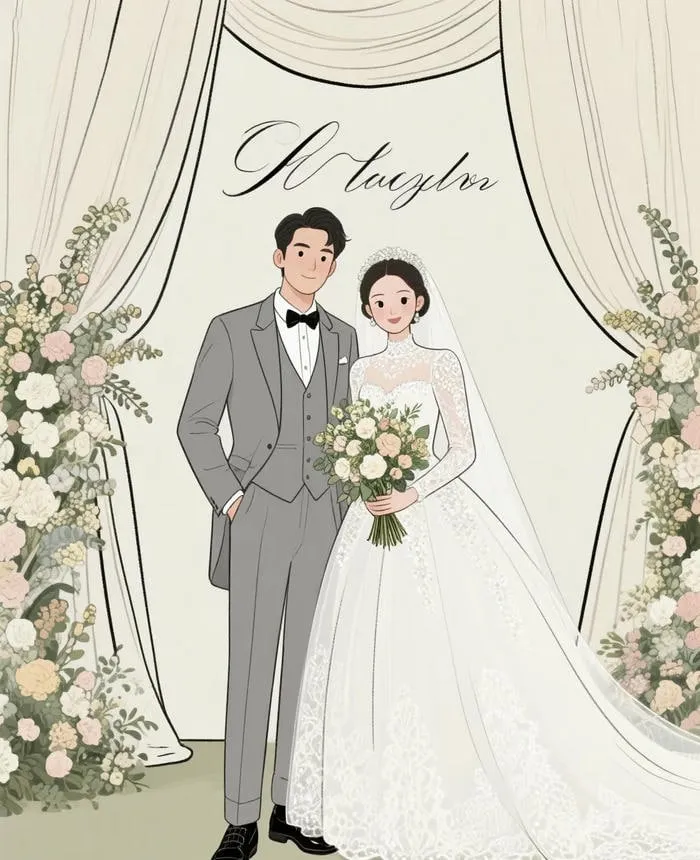 ảnh chibi cưới tạo dáng