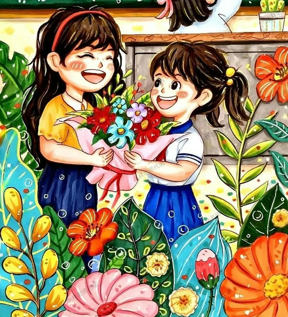 Ảnh vẽ tranh giáo viên truyền cảm hứng mạnh mẽ cho học trò