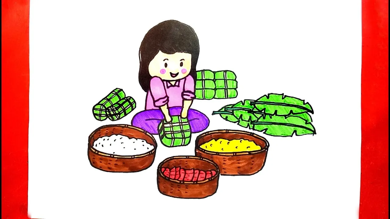 Ảnh vẽ tranh ngày tết thay cho lời chúc mừng năm mới đầy thành công và hy vọng