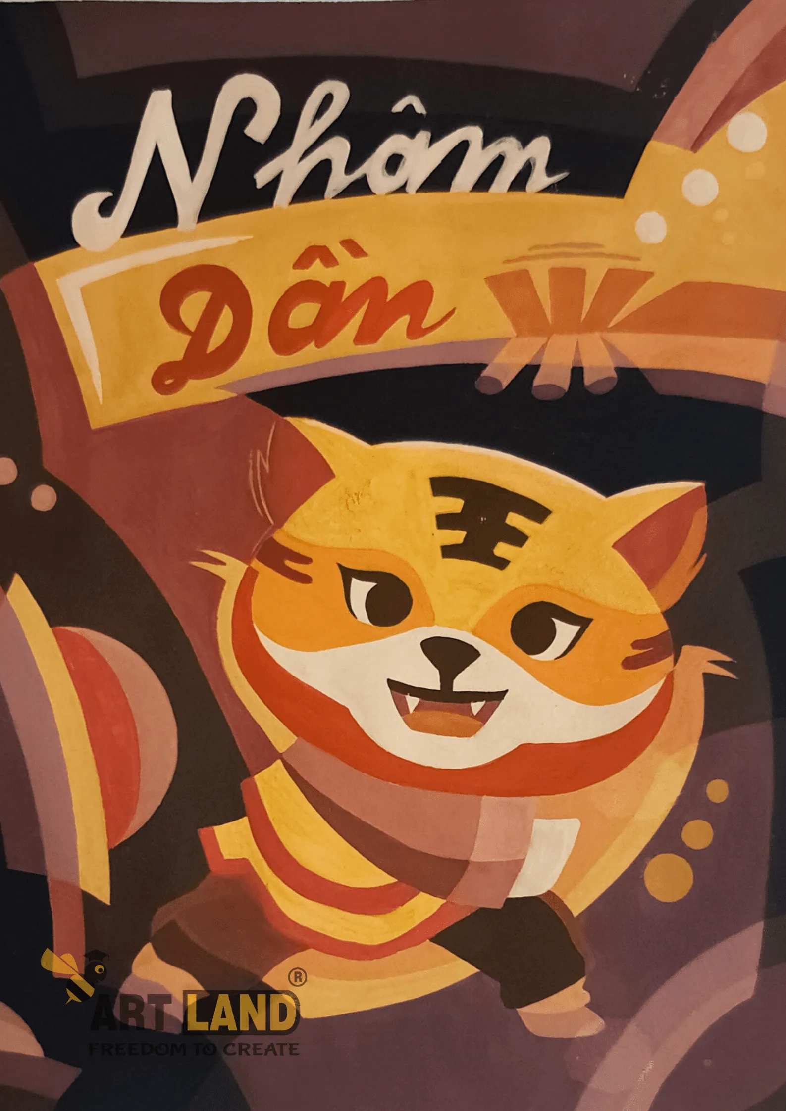 Bài bố cục tự do của một học viên tại Art Land