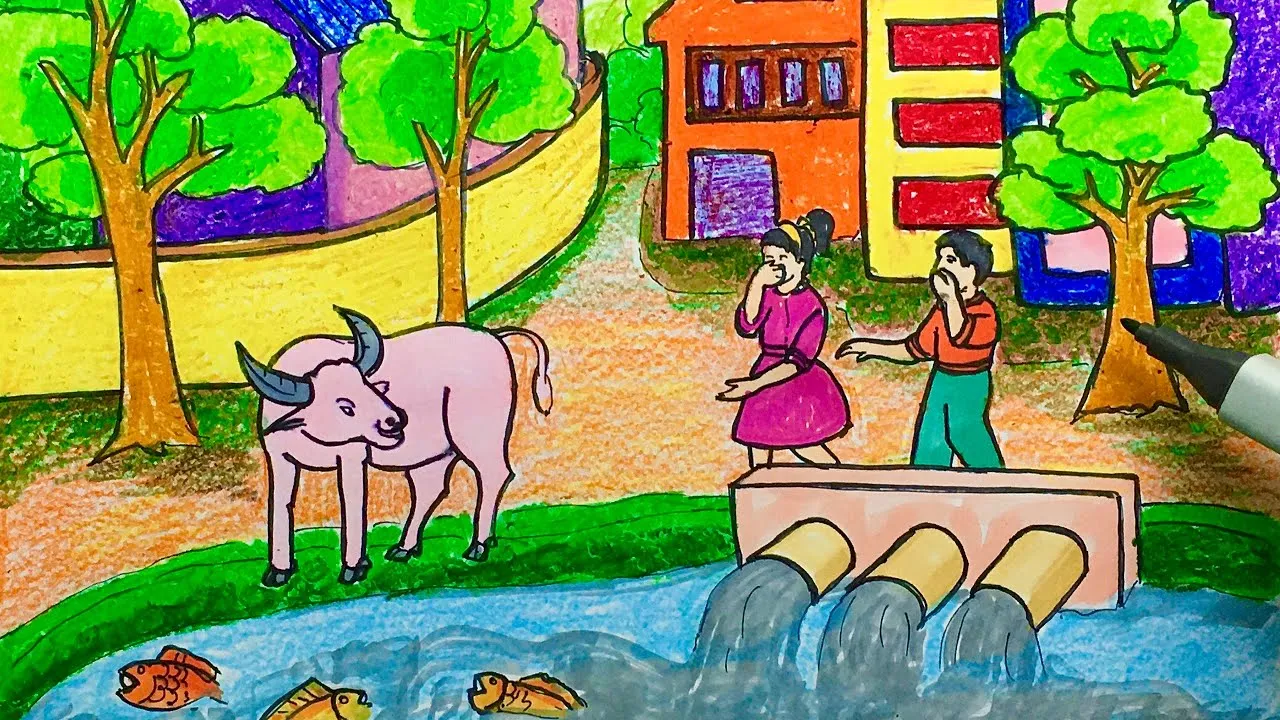 Bảo vệ nguồn nước của chúng ta và nhận diện tranh vẽ ô nhiễm nước để bù đắp thiệt hại