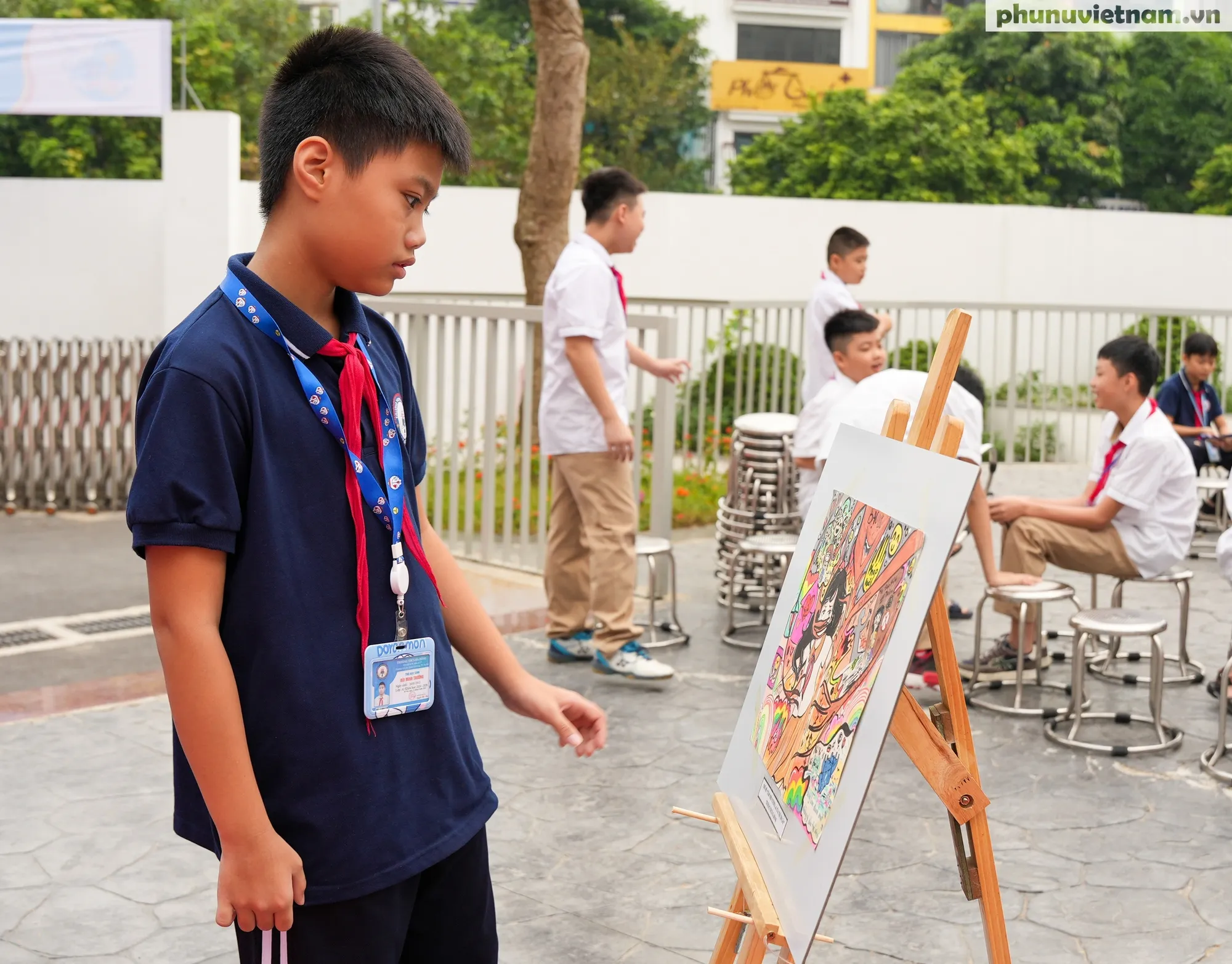 Học sinh chia sẻ về tác phẩm vẽ tranh