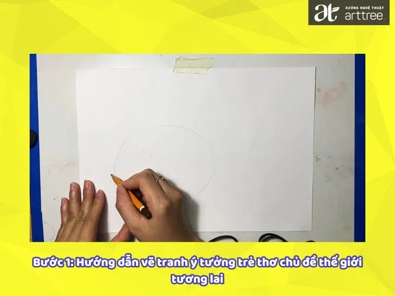 Bắt đầu vẽ tàu ngầm trong hướng dẫn vẽ tranh ý tưởng trẻ thơ tương lai