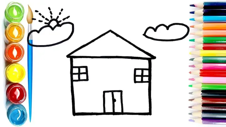 Bố cục phác thảo vẽ tranh đề tài ngôi trường mơ ước của em