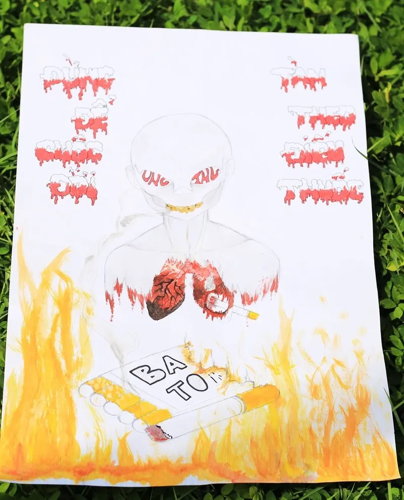 Bố cục vẽ tranh về tệ nạn xã hội 24 cân đối và hài hòa