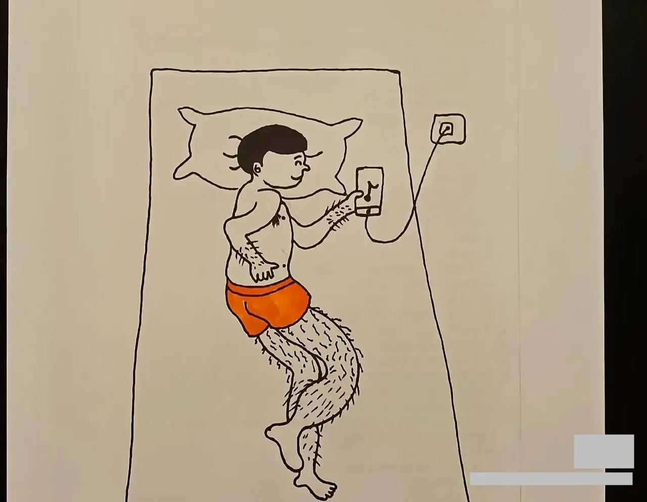 Bức tranh bé gái vẽ bố nằm dùng điện thoại gây sốt mạng xã hội