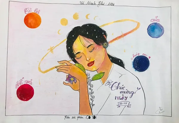 Bức tranh Cô tôi đầy ý nghĩa trong tranh vẽ ngày nhà giáo Việt Nam 20 11