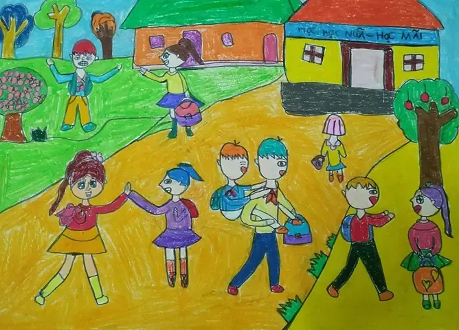 Bức tranh ngôi trường mơ ước của học sinh lớp 5