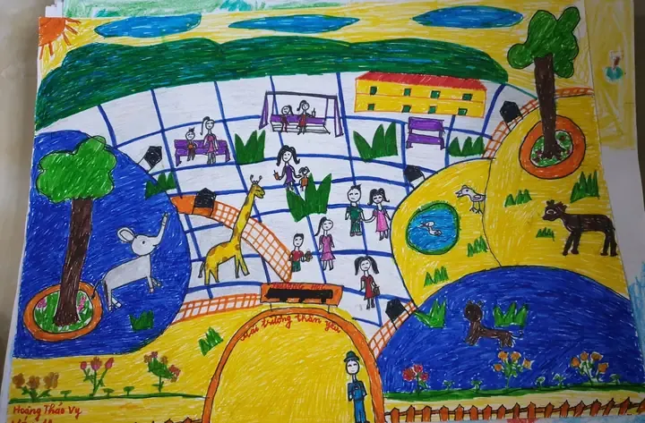 Bức tranh ngôi trường mơ ước cực kỳ ấn tượng