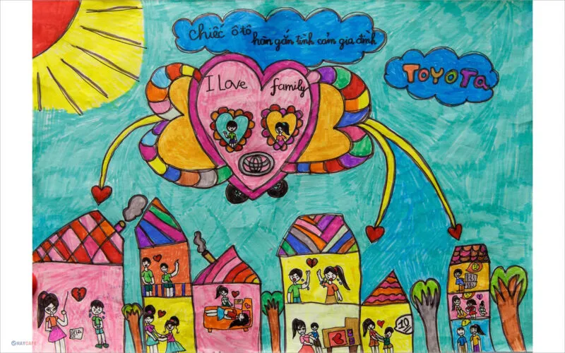 Bức tranh ô tô mơ ước đơn giản và tinh tế mang lại cảm giác thoải mái