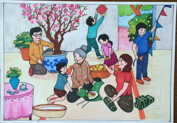 Bức tranh rực rỡ sắc màu về ngày hội sum họp của gia đình Việt