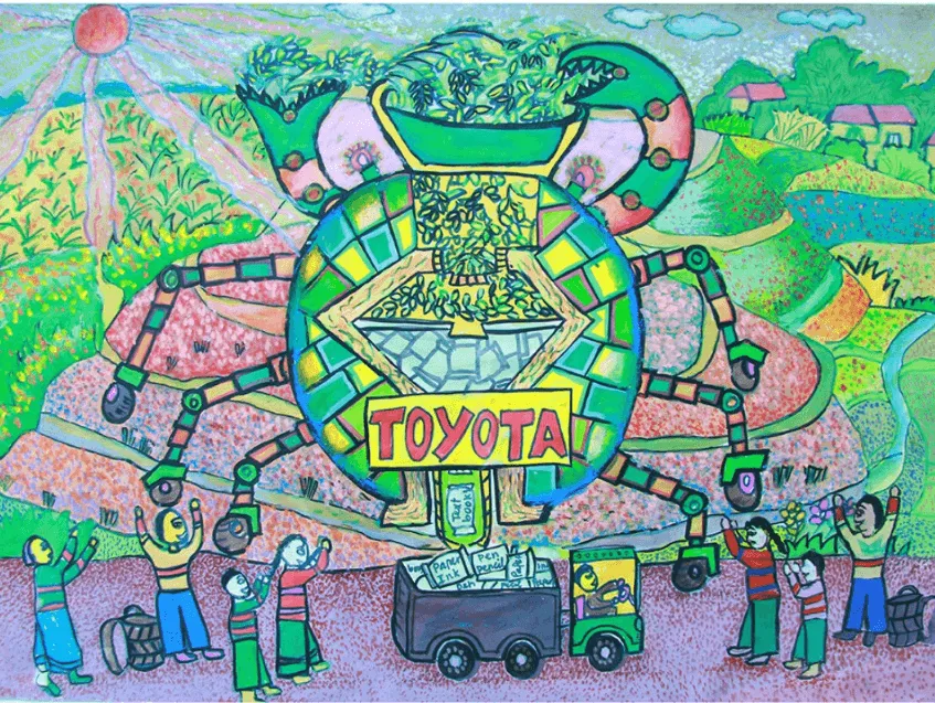 Bức tranh siêu ô tô hình con cua đạt giải vàng quốc tế năm 2014 của học sinh Việt Nam