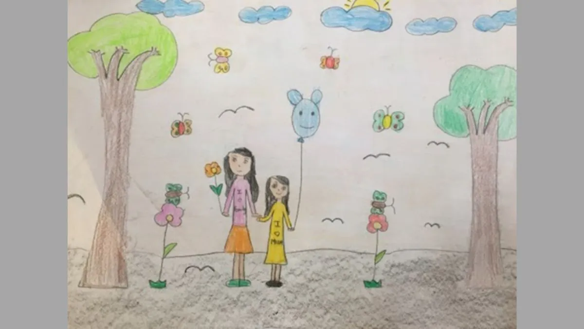 Bức tranh tặng mẹ với những nét vẽ sáng tạo đầy bất ngờ