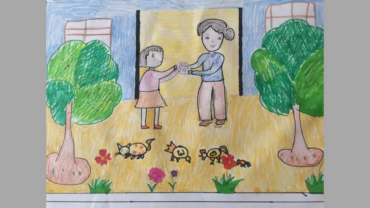 Bức tranh tặng mẹ với thông điệp con yêu mẹ nhất trên đời