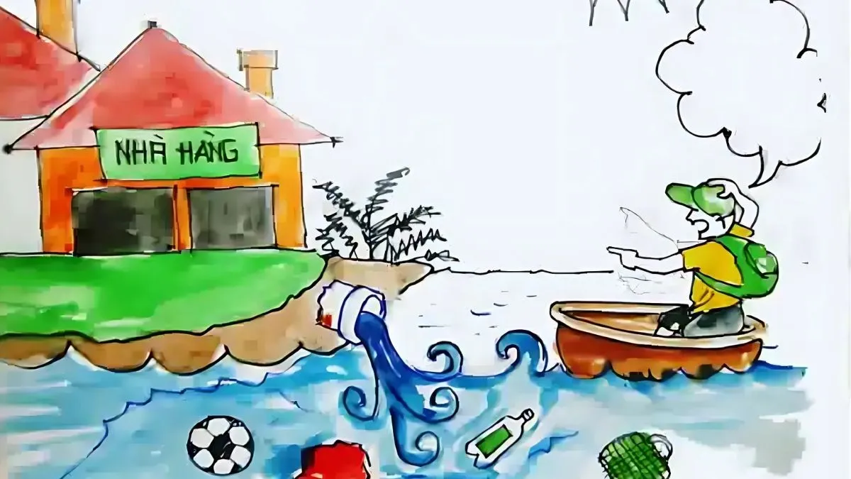 Bức tranh vẽ bảo vệ môi trường đẹp nhất lên án hành vi xả rác bừa bãi