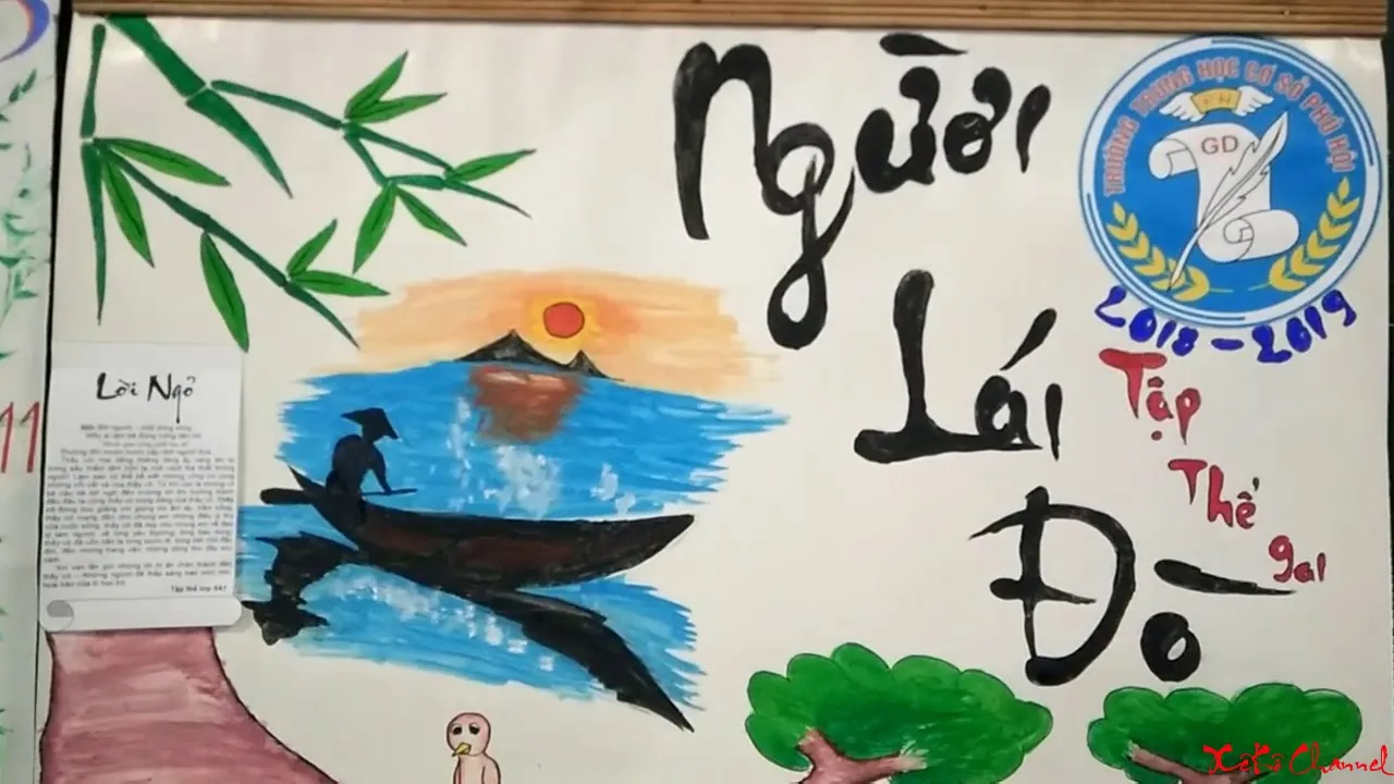 Bức tranh vẽ người lái đò sẽ là lựa chọn hoàn hảo cho báo tường