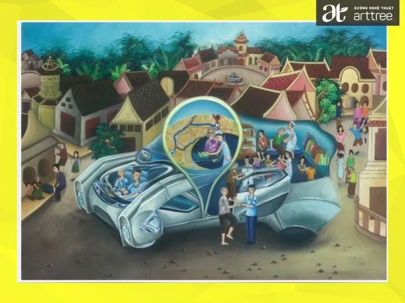 Bức tranh ý tưởng trẻ thơ đạt giải cao với bố cục hài hòa và ấn tượng