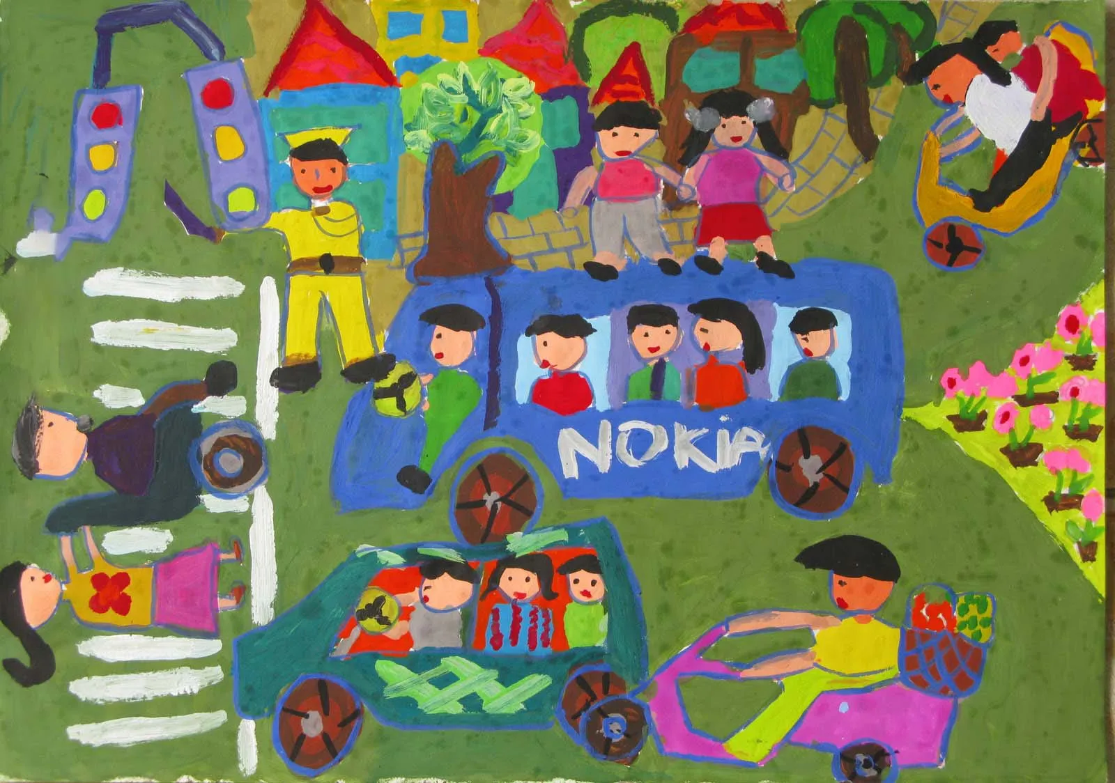 Bức vẽ đoạt giải với phong cách đồ họa hiện đại và thông điệp bảo vệ môi trường