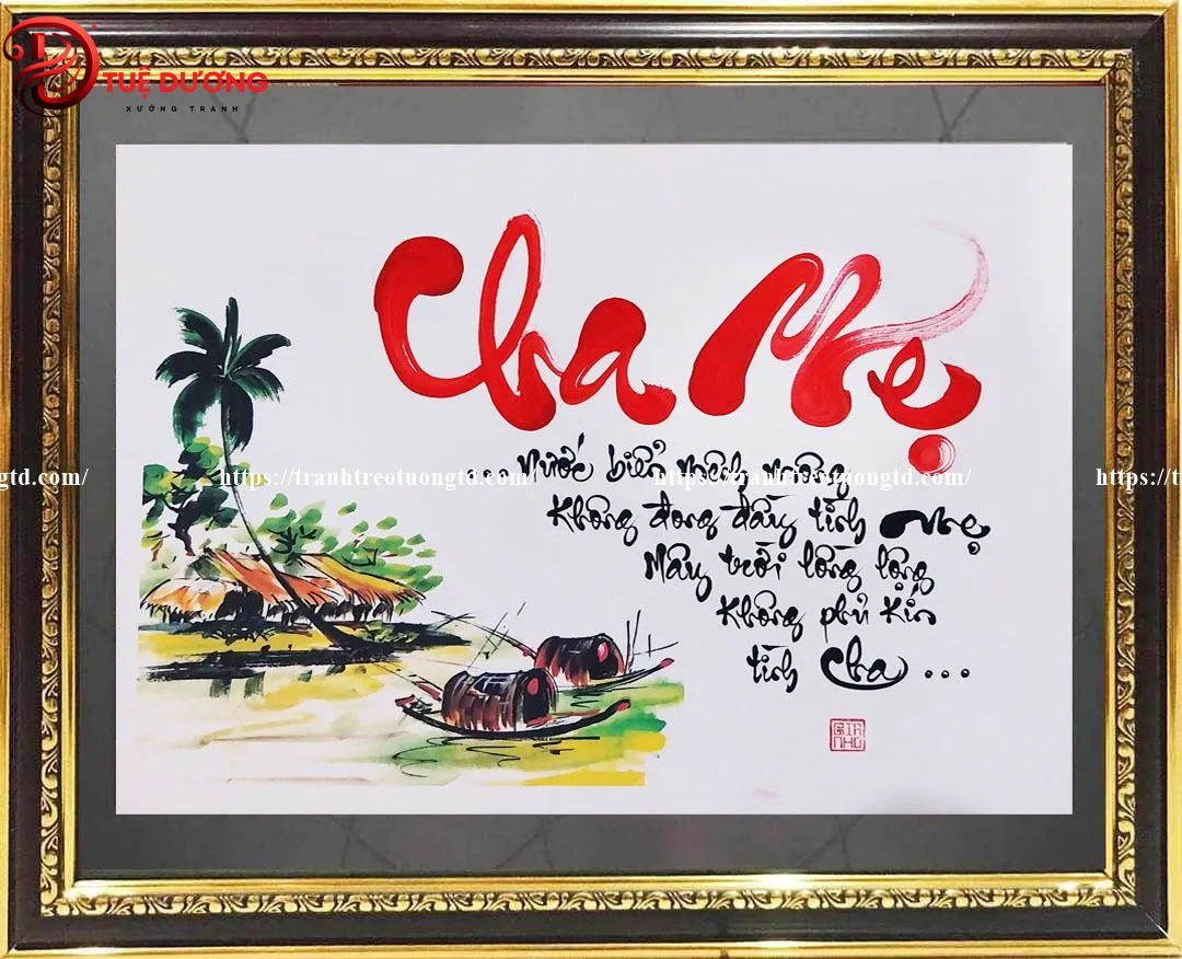 Bức vẽ tranh thư pháp kết hợp thơ văn tạo nên vẻ đẹp hoài cổ và sâu sắc