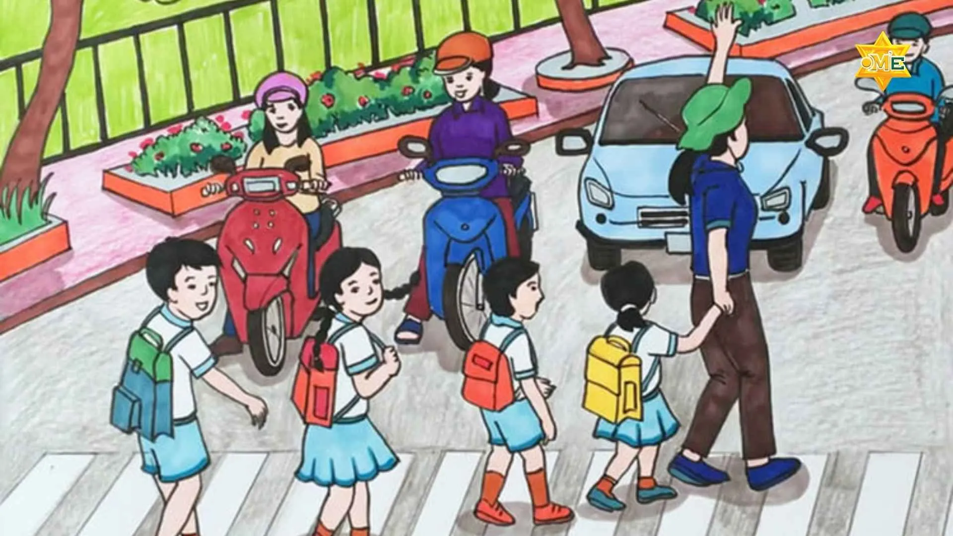 Các bức tranh vẽ về an toàn giao thông giúp trẻ nâng cao nhận thức luật lệ