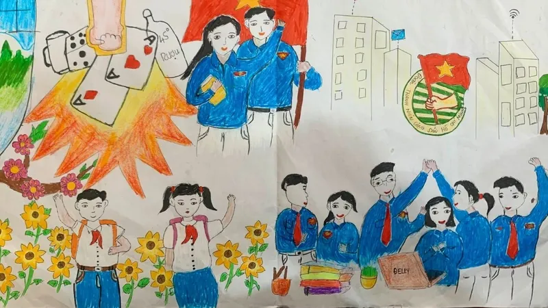 Các bước hoàn thiện vẽ tranh về tệ nạn xã hội 1 đơn giản