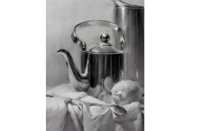 Các đồ vật thông dụng hiện lên sinh động qua những nét phác thảo bằng chì