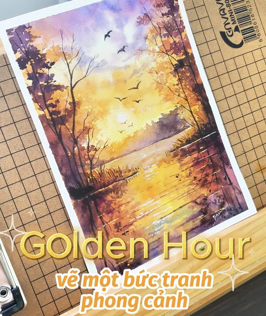 Các dụng cụ cần thiết để vẽ tranh phong cảnh với bảng màu chuyên dụng