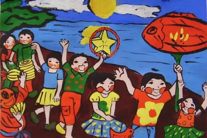 Các mẫu vẽ tranh chủ đề trung thu đẹp mắt dành cho học sinh